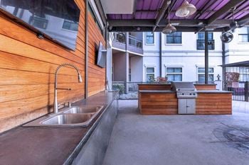 Poolside grilling station